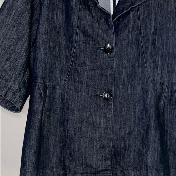 Denim Jean Jacket with Three-Quarter Sleeves - Picture 6 of 14